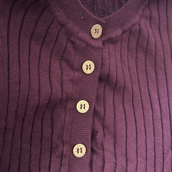 Tory Burch Luisa Short-sleeve Knit Sweater In Dark Imperial Size M - Picture 9 of 11